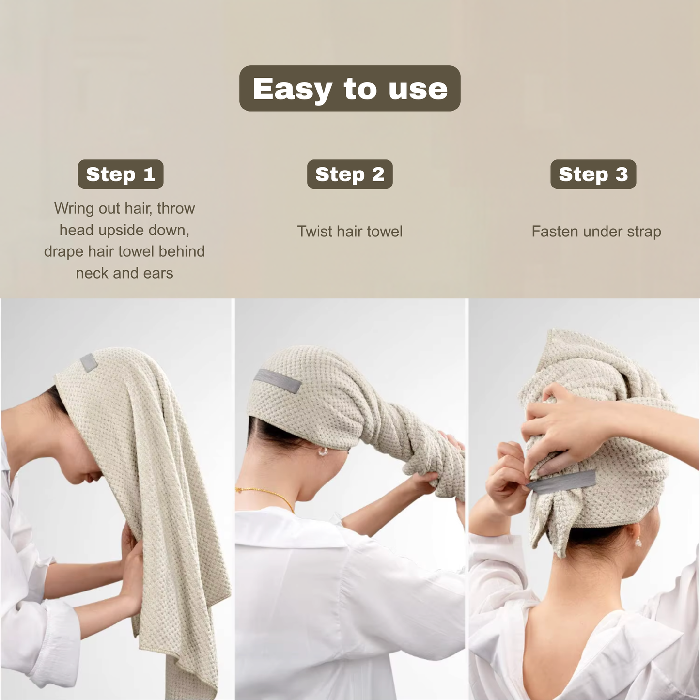 Large Microfiber Hair Towel