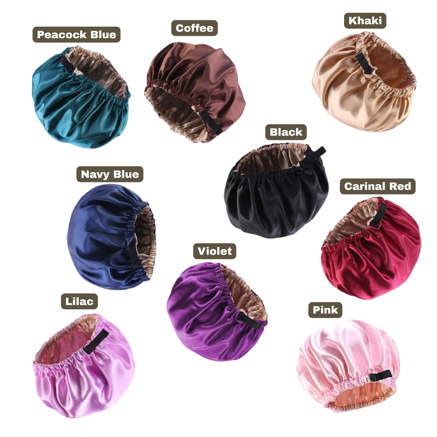 Adjustable Anti-Frizz Satin Sleeping Bonnet