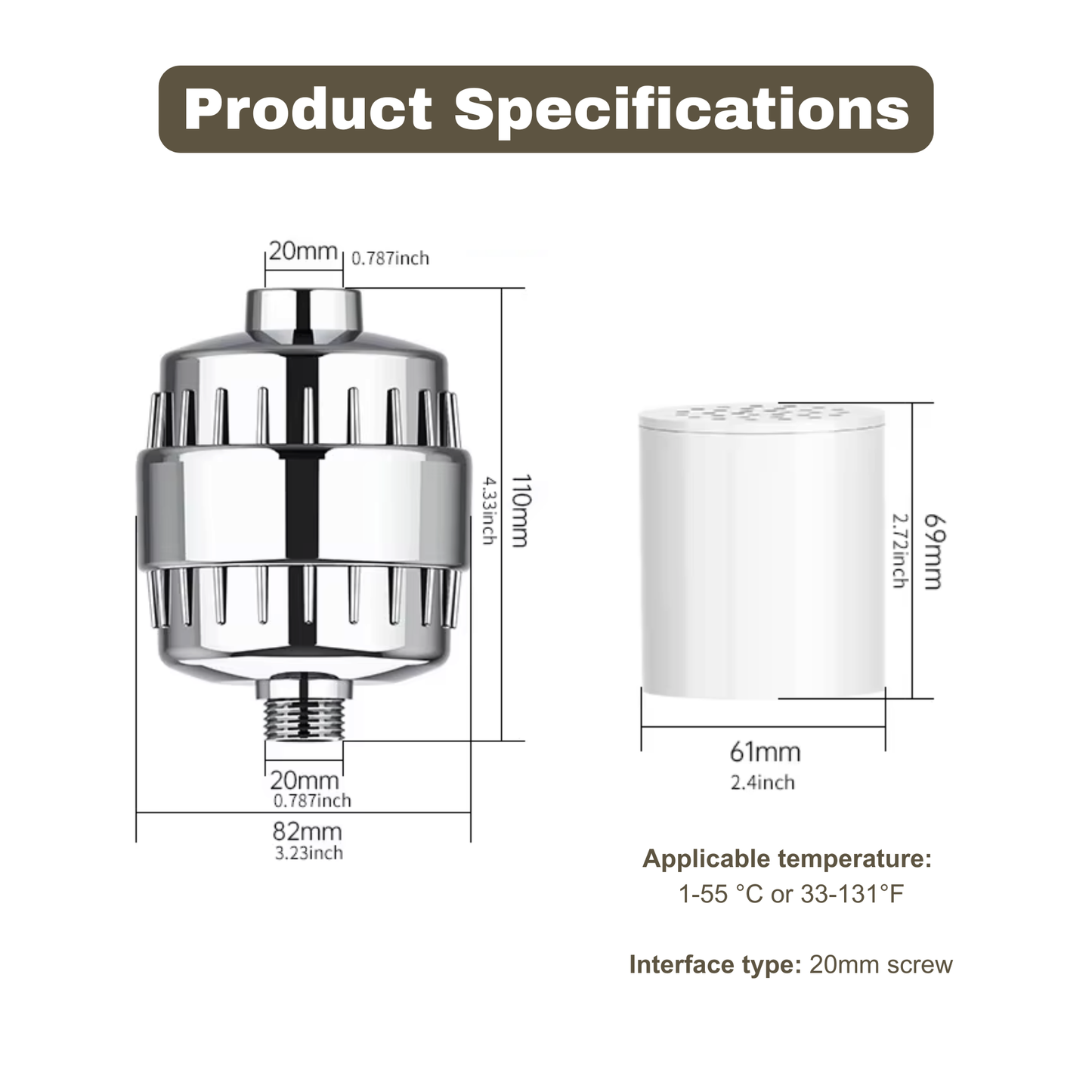 Hard Water Shower Filter